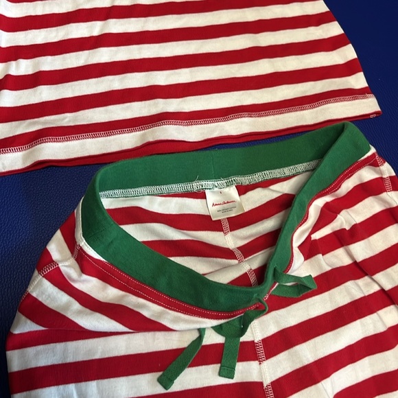 Striped Red and Green women’s pajamas holiday Hanna Andersson size small - Picture 3 of 5